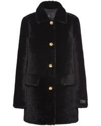 Prada - Shearling Fur Coat - Lyst