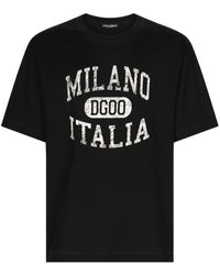 Dolce & Gabbana - T-shirt en coton à logo DG imprimé - Lyst