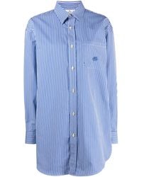 Etro - Striped Logo-Embroidered Cotton Shirt - Lyst