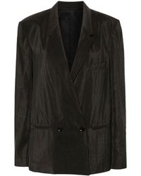 Lemaire - Double-breasted Silk Blend Blazer - Lyst