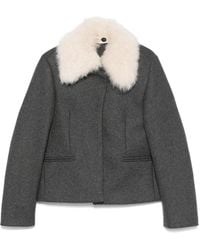 【TOTEME】シアリングカラー ジャケット ブラック TOTEME シアリングジャケット | ブラック | FARFETCH JP