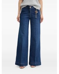 Fracomina - Charm-Detail Wide-Leg Jeans - Lyst