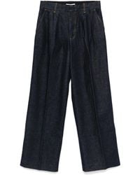 Zimmermann - Contrast-Stitch Wide-Leg Illustration Jeans - Lyst
