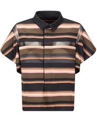 Sacai - Horizontal Stripe Polo Shirt - Lyst