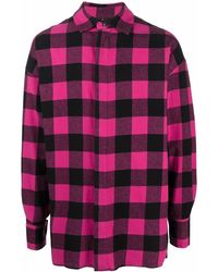 Palm Angels - Check Print Logo Shirt - Lyst