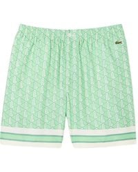 Lacoste - Shorts Con Logo Ricamato - Lyst