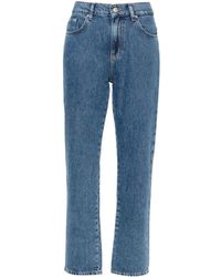 Moschino Jeans - Jean droit à patch logo - Lyst