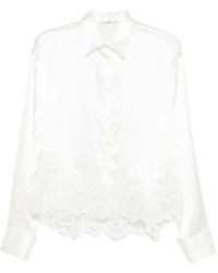 Ermanno Scervino - Lace-Trim Satin Shirt - Lyst