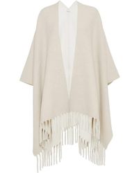Brunello Cucinelli - Fringed-Edge Double Knit Cape - Lyst