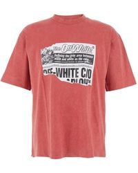 Off-White c/o Virgil Abloh - T-Shirt Met Print En Ronde Hals - Lyst