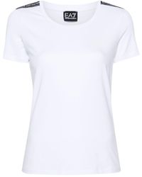 EA7 - T-shirt en jersey à bande logo - Lyst
