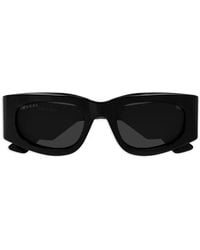 Gucci - Embossed-Logo Rectangle-Frame Sunglasses - Lyst