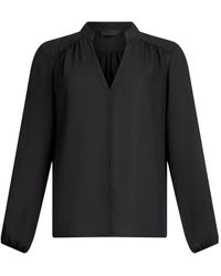 Liu Jo - Mandarin-Collar V-Neck Blouse - Lyst