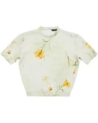 Balenciaga - Floral-print Knitted Top - Lyst