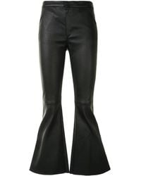 DROMe - Bell-Flare Leather Trousers - Lyst
