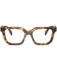 Prada - Tortoiseshell-Effect Geometric-Frame Glasses - Lyst