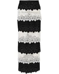 Carolina Herrera - Lace Trim Pencil Skirt - Lyst