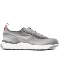 Santoni - Perforated-Details Leather Sneakers - Lyst