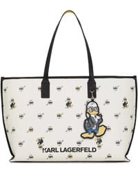 Karl Lagerfeld - X Disney Borsa Tote Con Stampa All-Over - Lyst