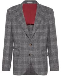 Brunello Cucinelli - Geruite Blazer - Lyst