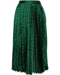 Sacai - Floral-print Pleated Midi Skirt - Lyst