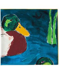 Burberry - Duck-print Silk Scarf - Lyst