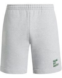 Lacoste - Slogan-embroidered Cotton Track Shorts - Lyst