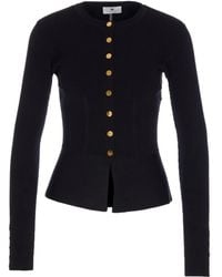 Elisabetta Franchi - Button-Cuff Ribbed Cardigan - Lyst