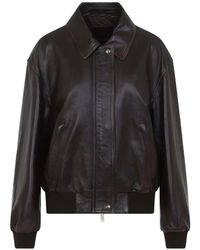 Prada - Leather Bomber Jacket - Lyst