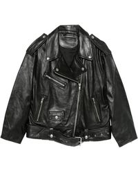 Stand Studio - Zip-Up Leather Jacket - Lyst