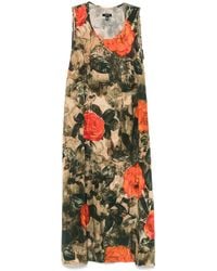 R13 - Floral-Print Midi Dress - Lyst