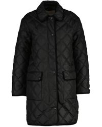 GANT - Quilted Corduroy-Trim Coat - Lyst