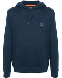 BOSS - Logo-Patch Cotton Hoodie - Lyst