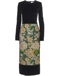 Carolina Herrera - Robe Mi-Longue À Fleurs En Jacquard - Lyst