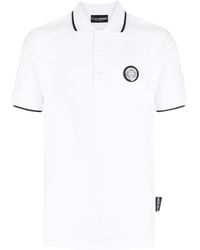 Philipp Plein - Ss Logo-patch Cotton Polo Shirt - Lyst