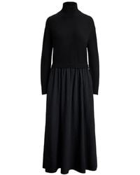 Polo Ralph Lauren - Wool-Bodice Crepe Dress - Lyst