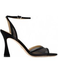 Badgley Mischka - Ysabel Mesh-Panel Suede Sandals - Lyst
