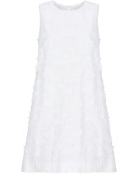 P.A.R.O.S.H. - Floral-Embroidered Sleeveless Mini Dress - Lyst