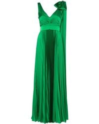 Nissa - Bow-Detail Pleated Maxi Dress - Lyst