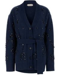 Alberta Ferretti - Embellished Belted Cardigan - Lyst