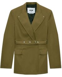 MSGM - Veste Boutonnée À Taille Ceinturée - Lyst