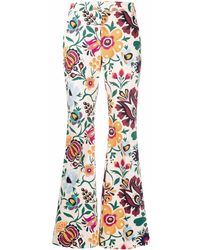 La DoubleJ - Graphic-Print Flared Trousers - Lyst