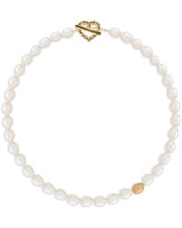 Maje - Heart-Charm Faux-Pearl Necklace - Lyst