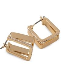 DKNY - Crystal-Embellished Square Hoop Earrings - Lyst