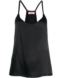 Twinset - Satin-Finish V-Neck Tank Top - Lyst