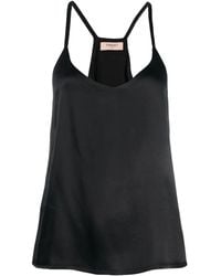 Twinset - Satin-Finish V-Neck Tank Top - Lyst