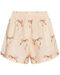 forte_forte - Bow-Print Shorts - Lyst