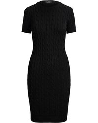 Ralph Lauren - Cable-Knit Short-Sleeve Sweater Mini Dress - Lyst