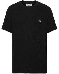 Philipp Plein - Monogram-Pattern Cotton T-Shirt - Lyst