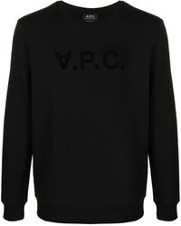 A.P.C. - Logo-Print Crew Neck Sweatshirt - Lyst